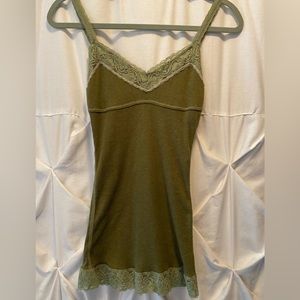 Y2k tank top with lace trim
